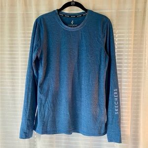 Skechers navy blue long sleeve women’s activewear shirt, M